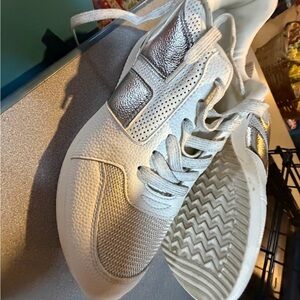 Here and now brand Stylish White and Silver Women's Sneakers